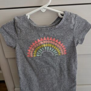 Cat & Jack Gray Tee with Colorful Rainbow Design